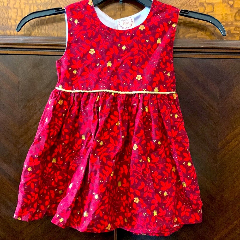 Cheeky Plum Toddler Sleeveless Dress Red 18-24 month